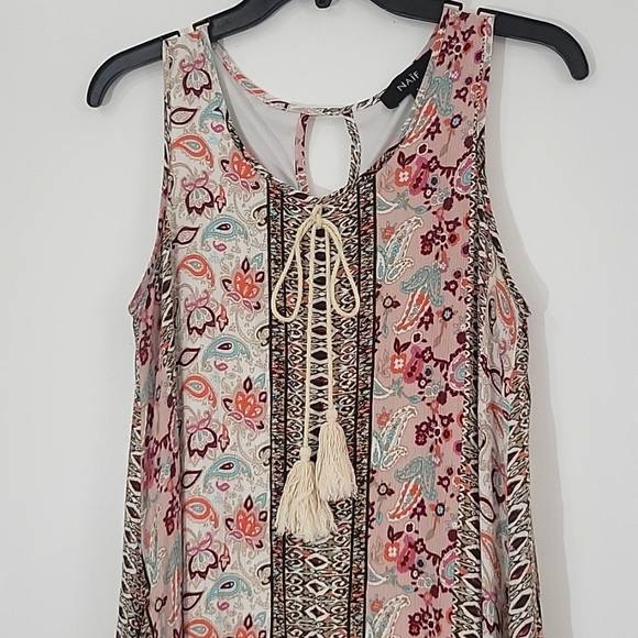 NAIF Boho Paisley Print Sleeveless Mini Dress in Soft Lightweight Fabric - Picture 2 of 8